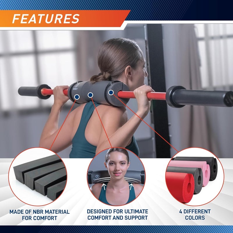 Marcy Barbell Pad, Strength Training Equipment Attachments, Great for Weightlifting, Lunges and Hip Thrusts, Comfortable Foam Sponge Pad Provides Cushion to Neck & Shoulders, Multi-Color Options - Image 5